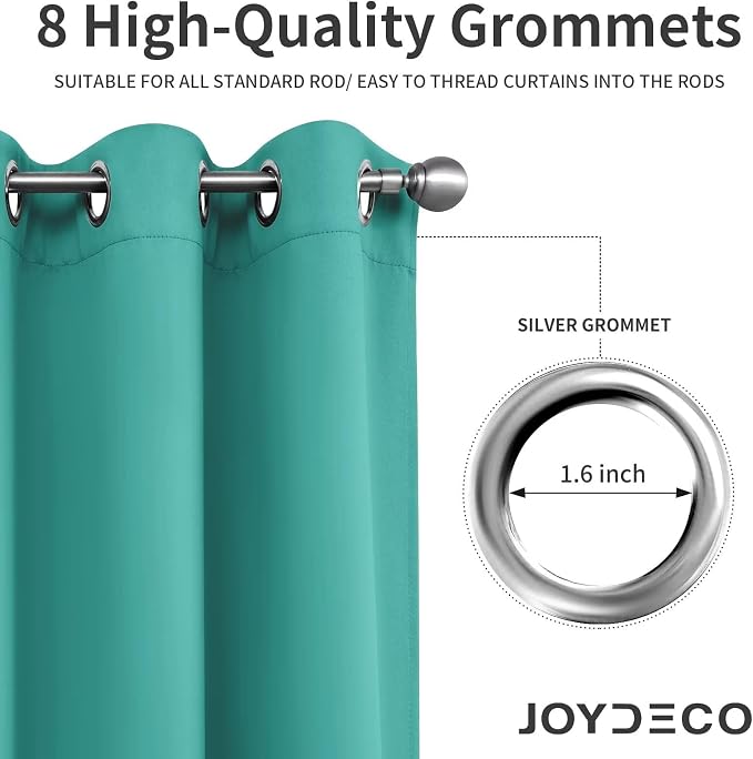 Joydeco Blackout Curtains 63 inch Length 2 Panels Set, Thermal Insulated Long - Image 5