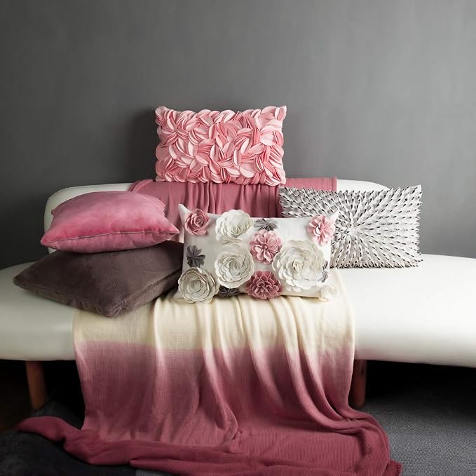 KINGROSE Handmade 3D Flower Soft Home Decorative Throw Pillow Case Rectangle - Image 6