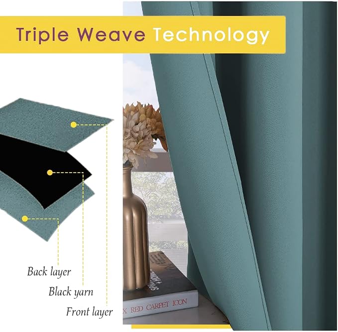 NICETOWN Modern Blackout Curtains Noise Reducing, Thermal Insulated and Privacy - Image 4
