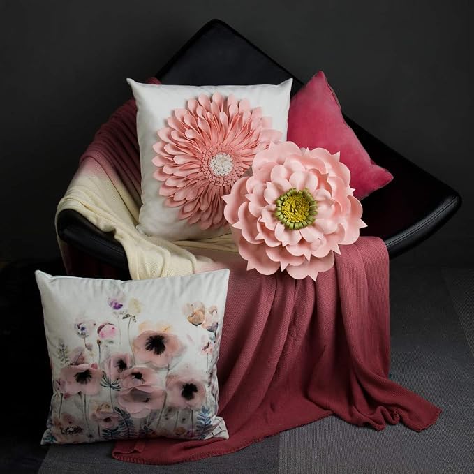 OiseauVoler 3D Sunflower Handmade Throw Pillow Covers Decorative Pink - Image 7