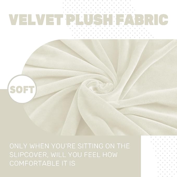 MAXIJIN Velvet Stretch Cushion Covers Couch Cushion Slipcovers Loveseat Sofa - Image 3