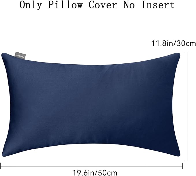 Thmyo 4-Pack 100% Cotton Lumbar Comfortable Solid Decorative Throw Pillow Case - Image 6