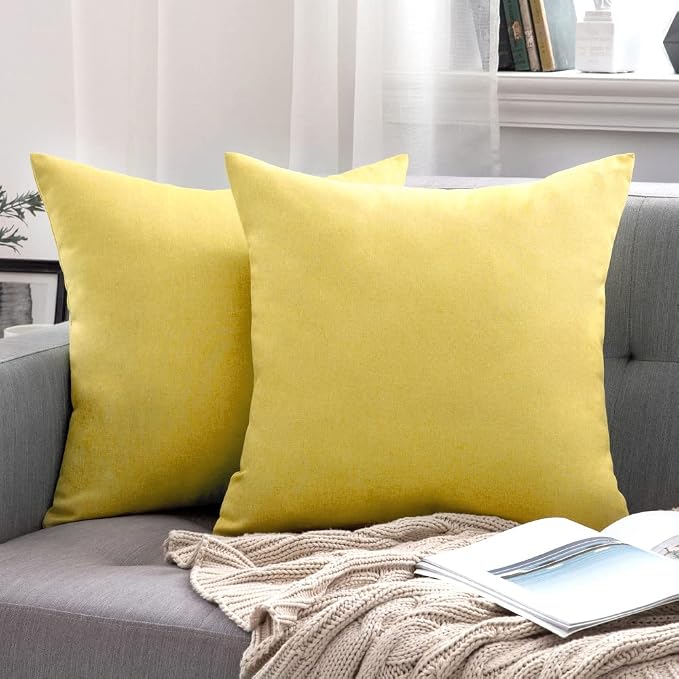 MIULEE Pack of 2 Decorative Outdoor Solid Waterproof Throw Pillow Covers Faux - Image 7