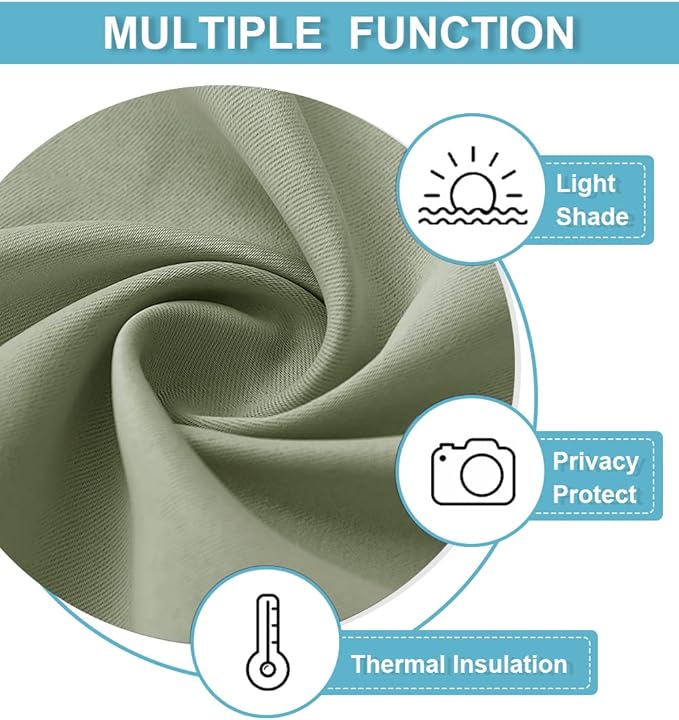 RYB HOME Basement Bathroom Kitchen Cafe Blackout Privacy Curtains, Short - Image 5