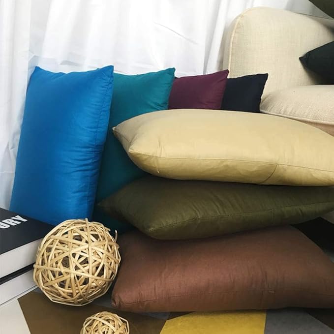 4-Pack 100% Cotton Lumbar Comfortable Solid Decorative Throw Pillow Case - Image 3