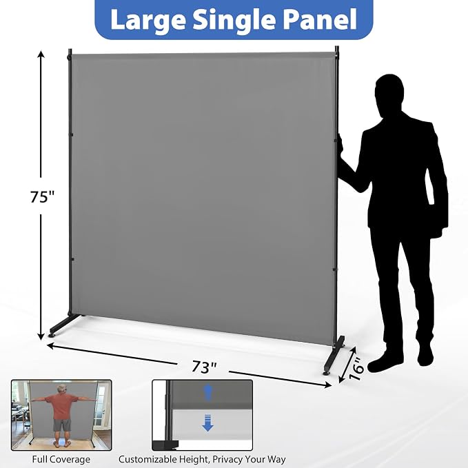 Room Divider, 73x75inch Large Privacy Screen - Image 5