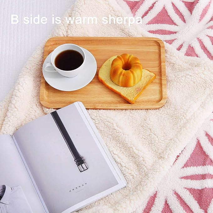 LOMAO Sherpa Fleece Blanket for Mom Cozy Soft Throw Blanket for Women Men - Image 5