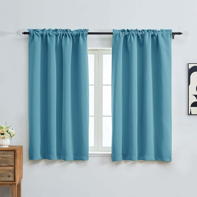 OVZME Turquoise Short Blackout Curtains by OVZME