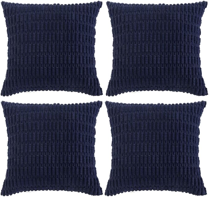 Fancy Homi 4 Packs Navy Blue Decorative Throw Pillow Covers 26x26 Inch by Fancy+Homi