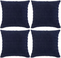 Fancy Homi 4 Packs Navy Blue Decorative Throw Pillow Covers 24x24 Inch by Fancy+Homi