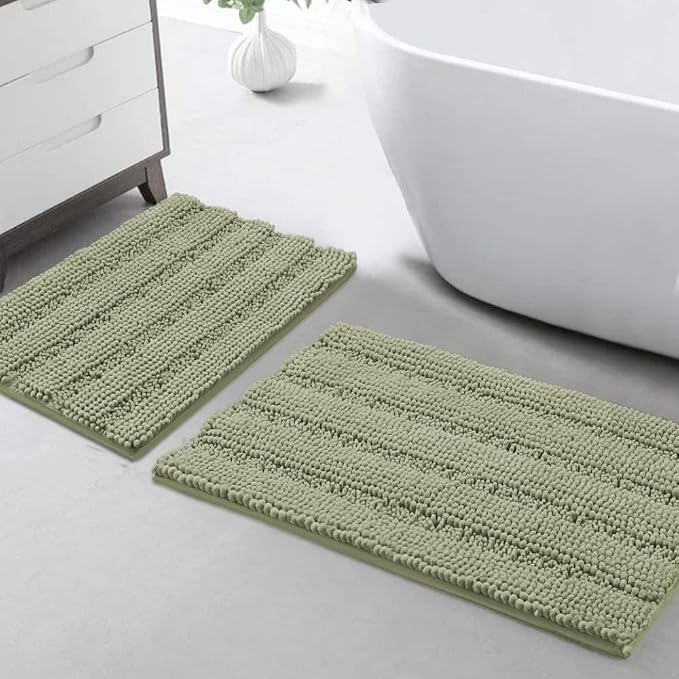 Turquoize Chenille Bathroom Rugs Set Non-Slip Bath Mats Extra Soft and by Turquoize