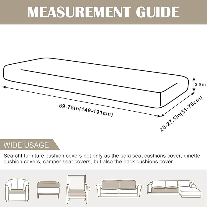 SearchI Stretch Printed Sofa Couch Cushion Covers Replacement Chair Cushion - Image 3