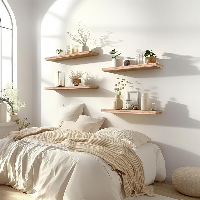 GXYAWPJ Light Wood Floating Shelves - Image 3