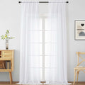 White Sheer Curtains 120 Inches Long 2 Panels, Extra Long Light Filtering by Home