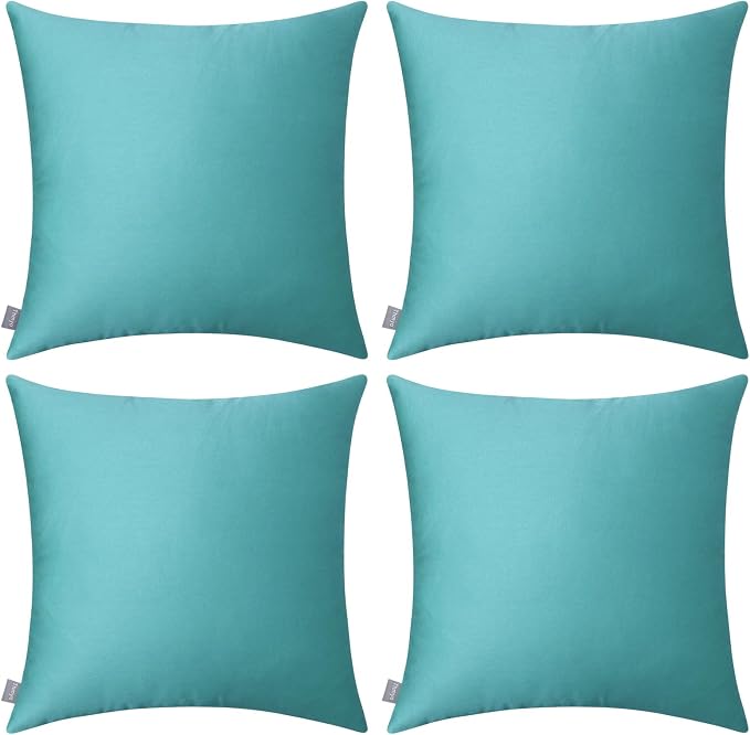 Thmyo 4-Pack 100% Cotton Comfortable Solid Decorative Throw Pillow Case by Thmyo
