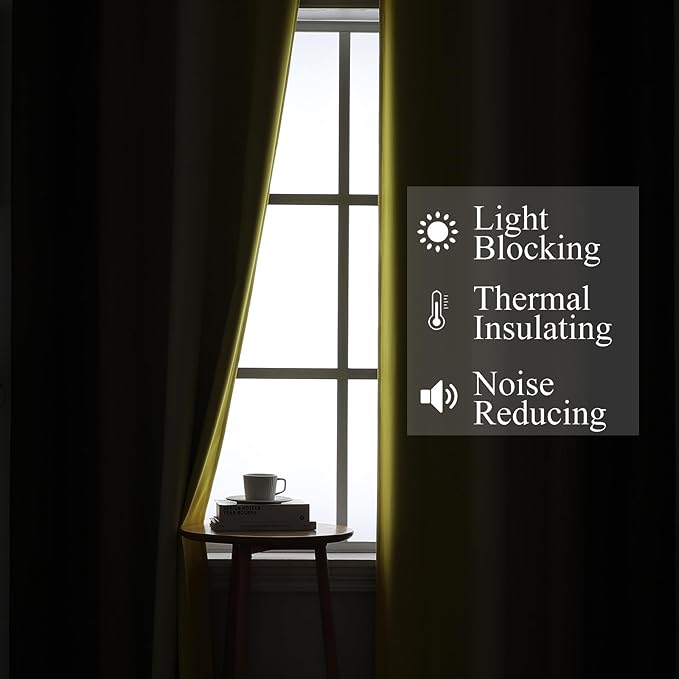 Estelar Textiler Brown and Yellow Gradient Blackout Curtains - Image 3