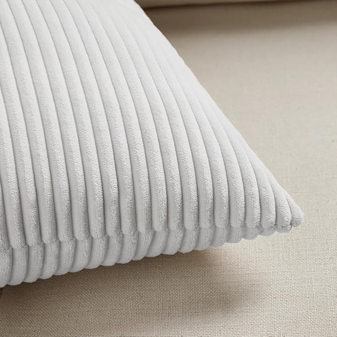 Fancy Homi 2 Packs White Lumbar Decorative Throw Pillow Covers 12x20 Inch - Image 5
