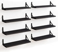 Fixwal Floating Shelves, Width 4.7in Rustic Wood Wall Shelves Set of 8 by Fixwal