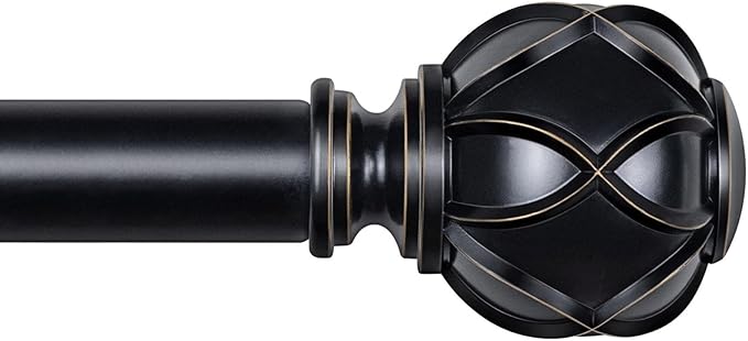 KAMANINA Curtain Rods for Windows 48 to 84 Inch, 7/8 Inch Single Decorative by KAMANINA