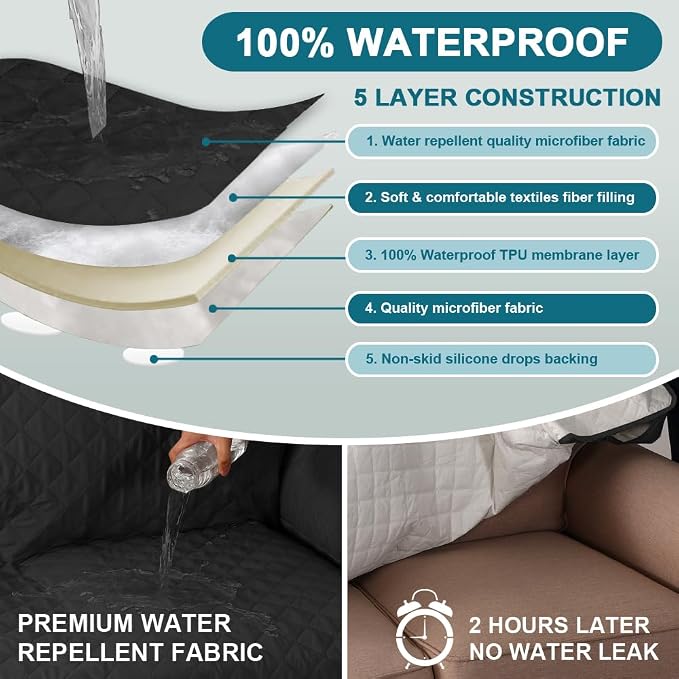 Turquoize 100% Waterproof Sofa Covers Chair Cover Slipcover Couch Protector - Image 3