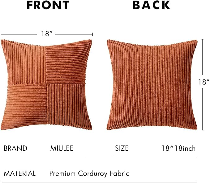 MIULEE Rust Decorative Throw Pillow Covers 18x18 Inch - Image 6