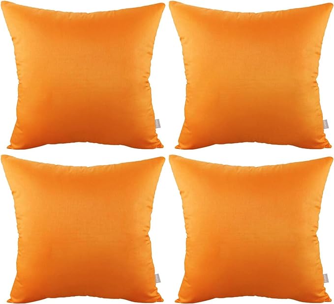 Thmyo 4-Pack 100% Cotton Comfortable Solid Decorative Throw Pillow Case Square by Thmyo