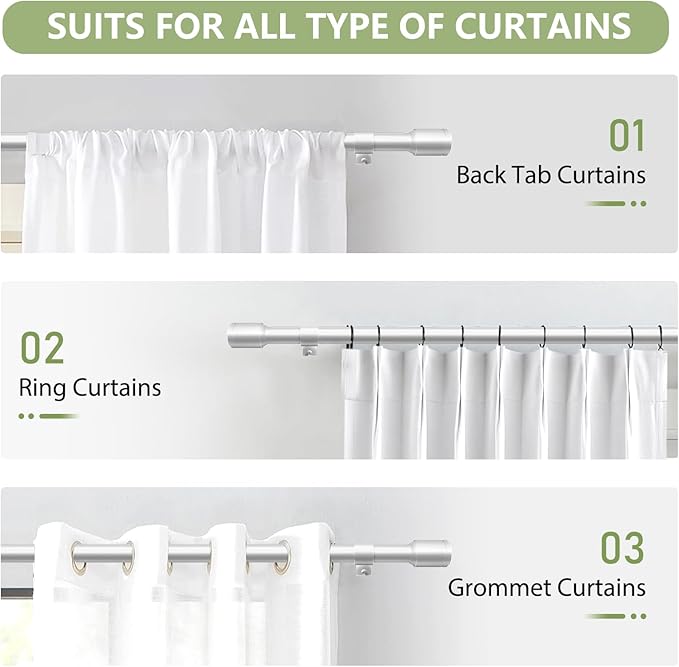 5/8” Diameter Curtain Rods 30-45 Inch, - Image 7