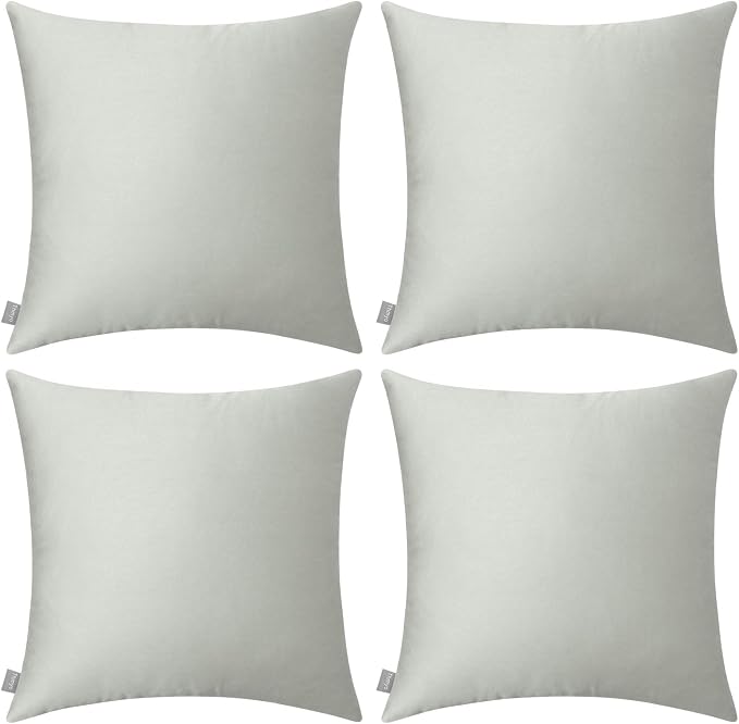 Thmyo 4-Pack 100% Cotton Comfortable Solid Decorative Throw Pillow Case Square by Thmyo