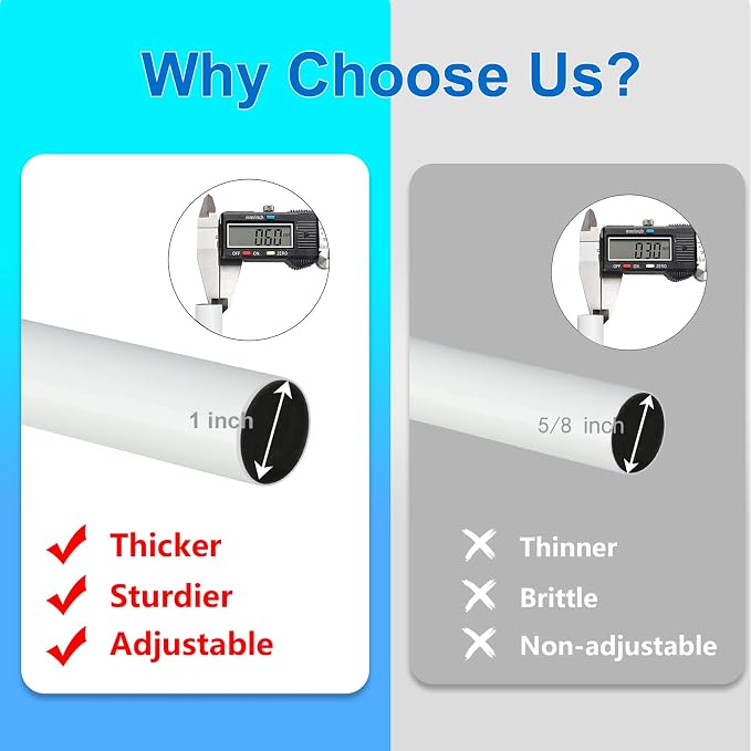 Byondeth Curtain Rods for Windows 16 to 240 Inches Adjustable Length 1 Inch - Image 5