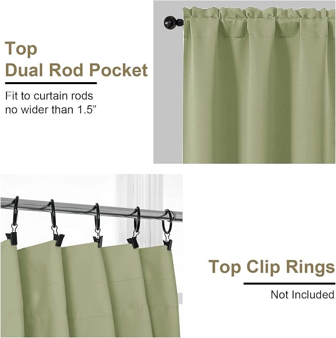 OVZME Sage Green Blackout Curtains - Image 4