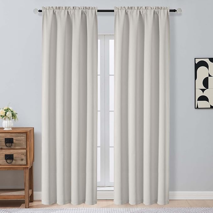 OVZME Natural Room Darkening Curtains by OVZME