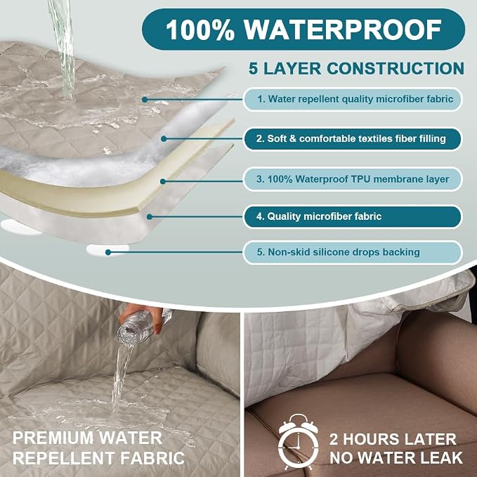 Turquoize 100% Waterproof Sofa Covers Chair Cover Slipcover Couch Protector - Image 3