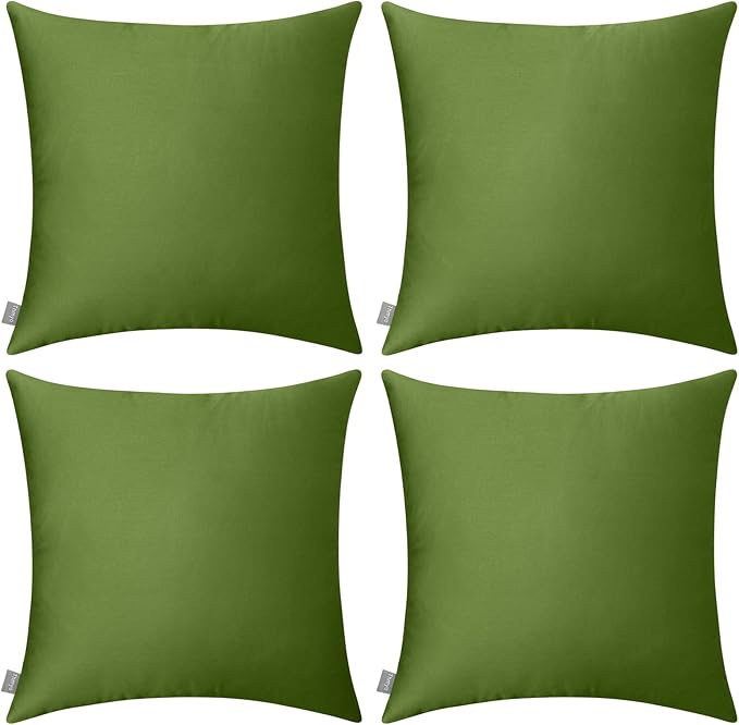 Thmyo 4-Pack 100% Cotton Comfortable Solid Decorative Throw Pillow Case Square by Thmyo