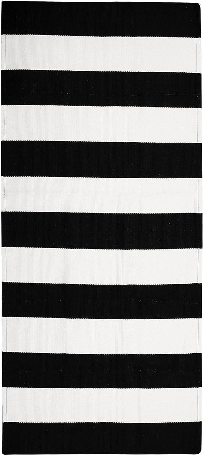 IOHOUZE Black White Striped Rug -2x4.3 Front Door Mats Outdoor, Washable Rug - Image 8