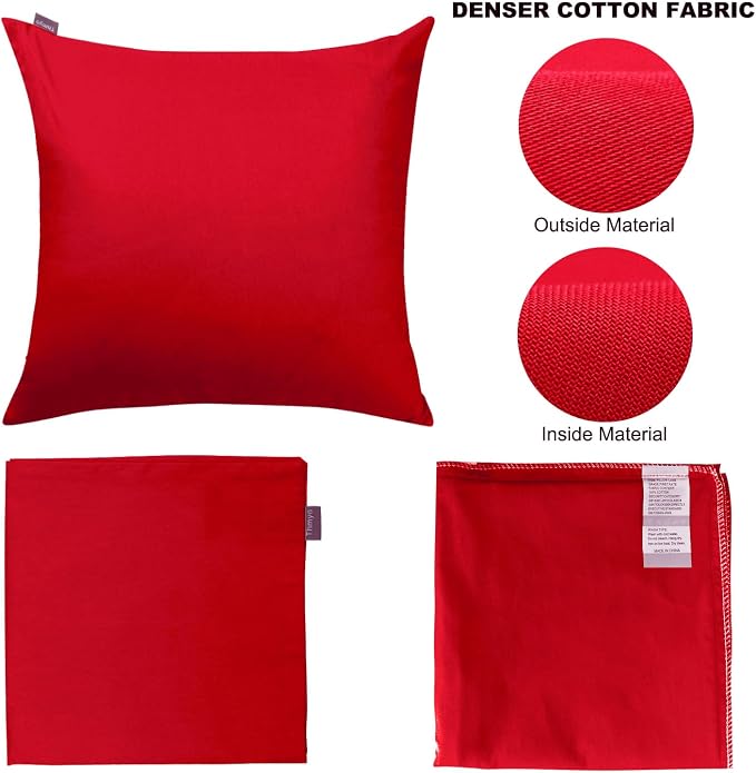Thmyo 4-Pack 100% Cotton Comfortable Solid Decorative Throw Pillow Case Square - Image 6