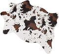 Cut Cow Print Rug 3.6x2.5 Feet Faux Cow Hide Rug Animal Printed Area Rug Nice by yingda1992