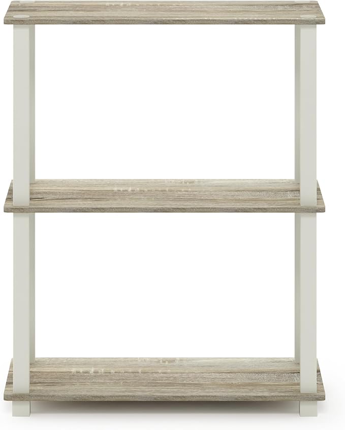 Furinno TURN-S-TUBE Storage Shelves, 3-Tier Book Shelf, Corner Shelf, Toolless - Image 5