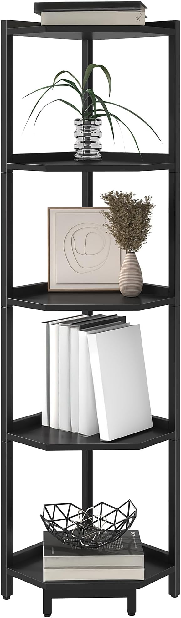 Hzuaneri Corner Shelf Stand, Corner Bookshelf, Storage Standing Shelf Unit - Image 7