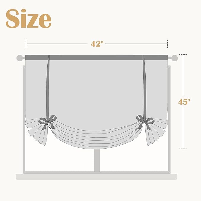 jinchan Faux Linen Tie up Valance - Image 3