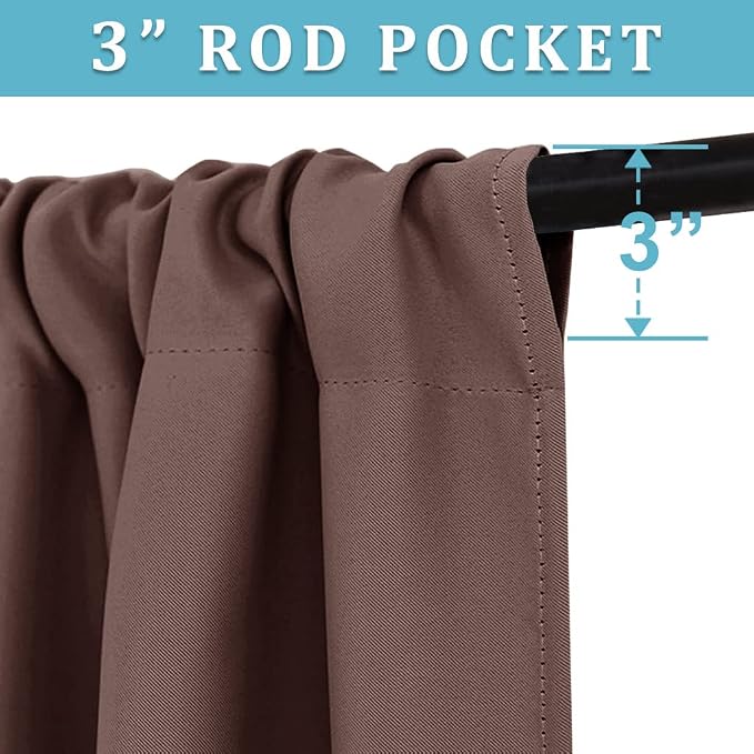 RYB HOME Cafe Blackout Curtains 24 inch Length, RV Curtains - Image 2