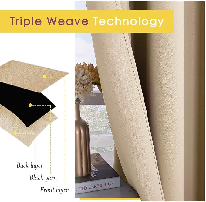 NICETOWN Room Darkening Draperies Window Curtain Panels, Thermal Insulated - Image 4