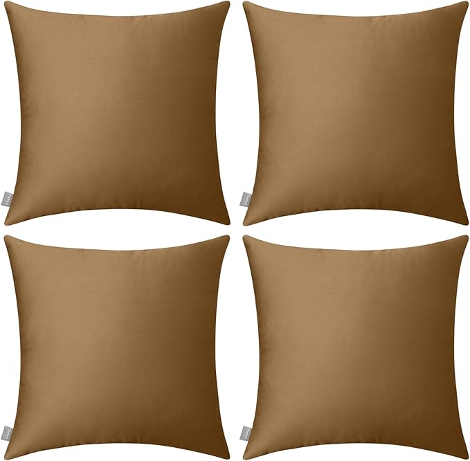 4-Pack 100% Cotton Comfortable Solid Decorative Throw Pillow Case, Thmyo Square by Thmyo