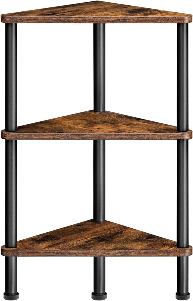 HOOBRO Corner Shelf Stand, Industrial 3-Tier Corner Bookshelf by HOOBRO