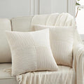 Fancy Homi 2 Packs Boho Cream Decorative Throw Pillow Covers 18x18 Inch by Fancy+Homi