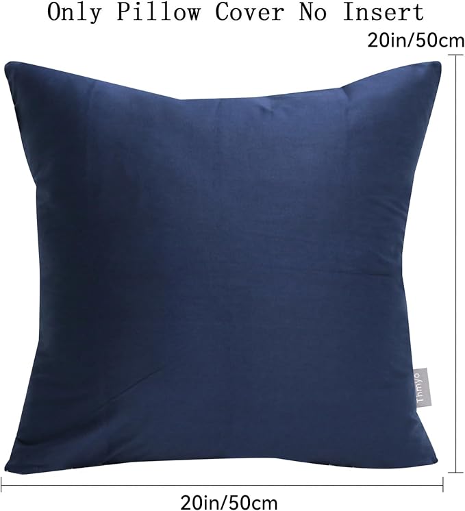 Thmyo 4-Pack 100% Cotton Comfortable Solid Decorative Throw Pillow Case Square - Image 5