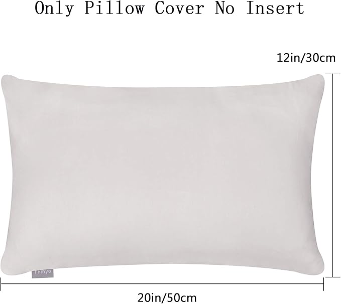 Thmyo 4-Pack 100% Cotton Lumbar Comfortable Solid Decorative Throw Pillow Case - Image 5