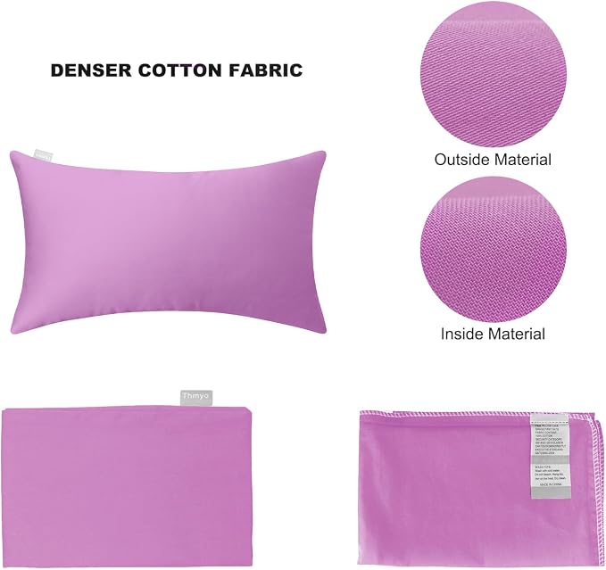 Thmyo 4-Pack 100% Cotton Lumbar Comfortable Solid Decorative Throw Pillow Case - Image 6