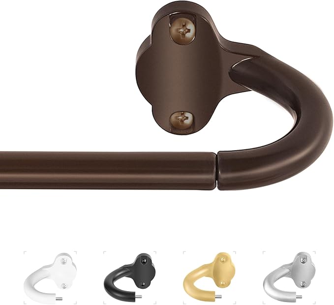 TVWOO Bronze Wrap Around Curtain Rods:5/8 Inch Blackout Adjustable Window by TVWOO