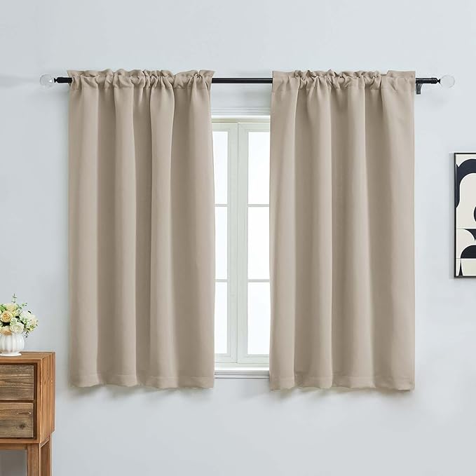 OVZME Blackout Curtains for Bedroom 54 Inches Long 2 Panels, Modern Window by OVZME