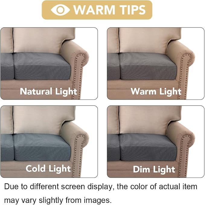 H.VERSAILTEX Super Stretch Individual Seat Cushion Covers Sofa Couch Slipcover - Image 7